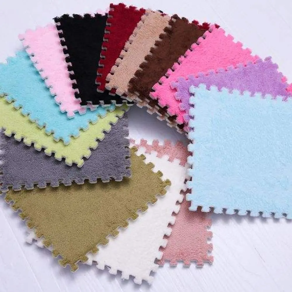 EVA foam pad manufacturer - Multi-color design stitched plush carpet pad - Soft floor mat for the bedside of the bedroom