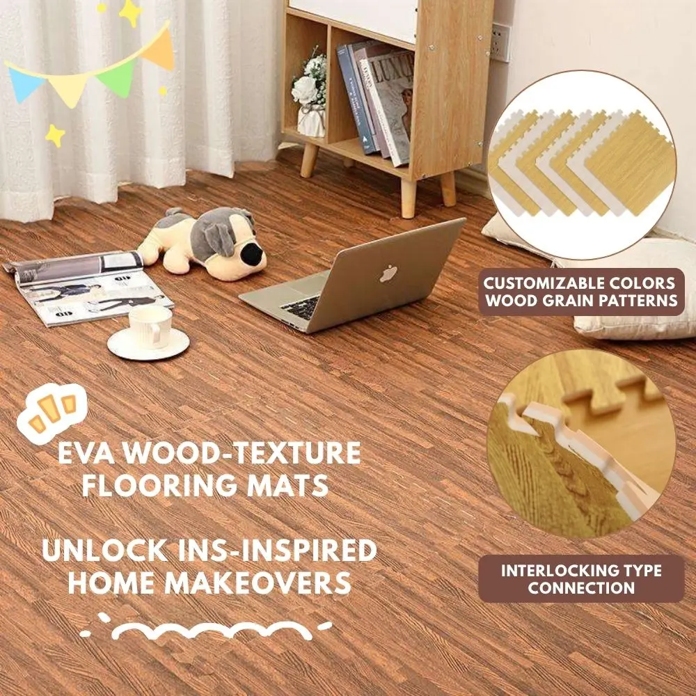 EVA Wood-Texture Flooring Mats – Unlock INS-Inspired Home Makeovers